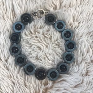 Hematite and black bead bracelet